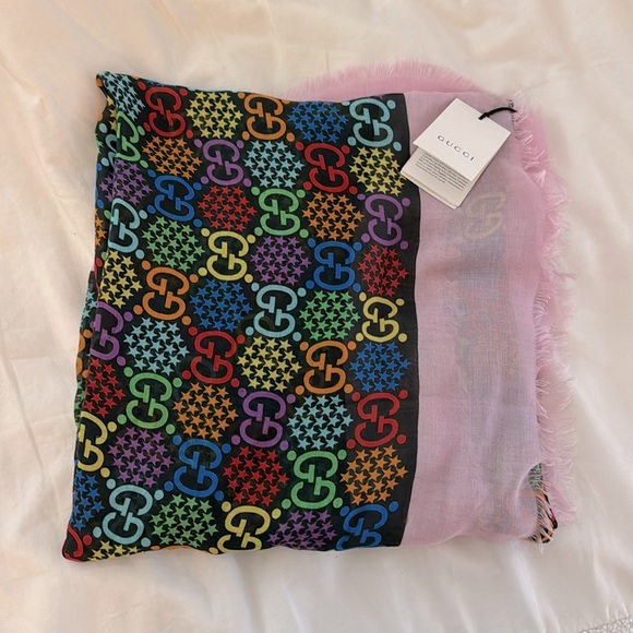 NEW GUCCI Psychedelic GG Scarf - Picture 2 of 8